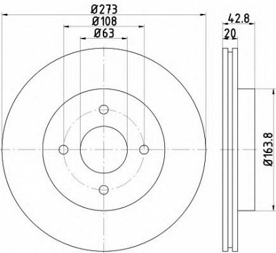 HELLA PAGID 8dd355115051 -  Тормозной диск